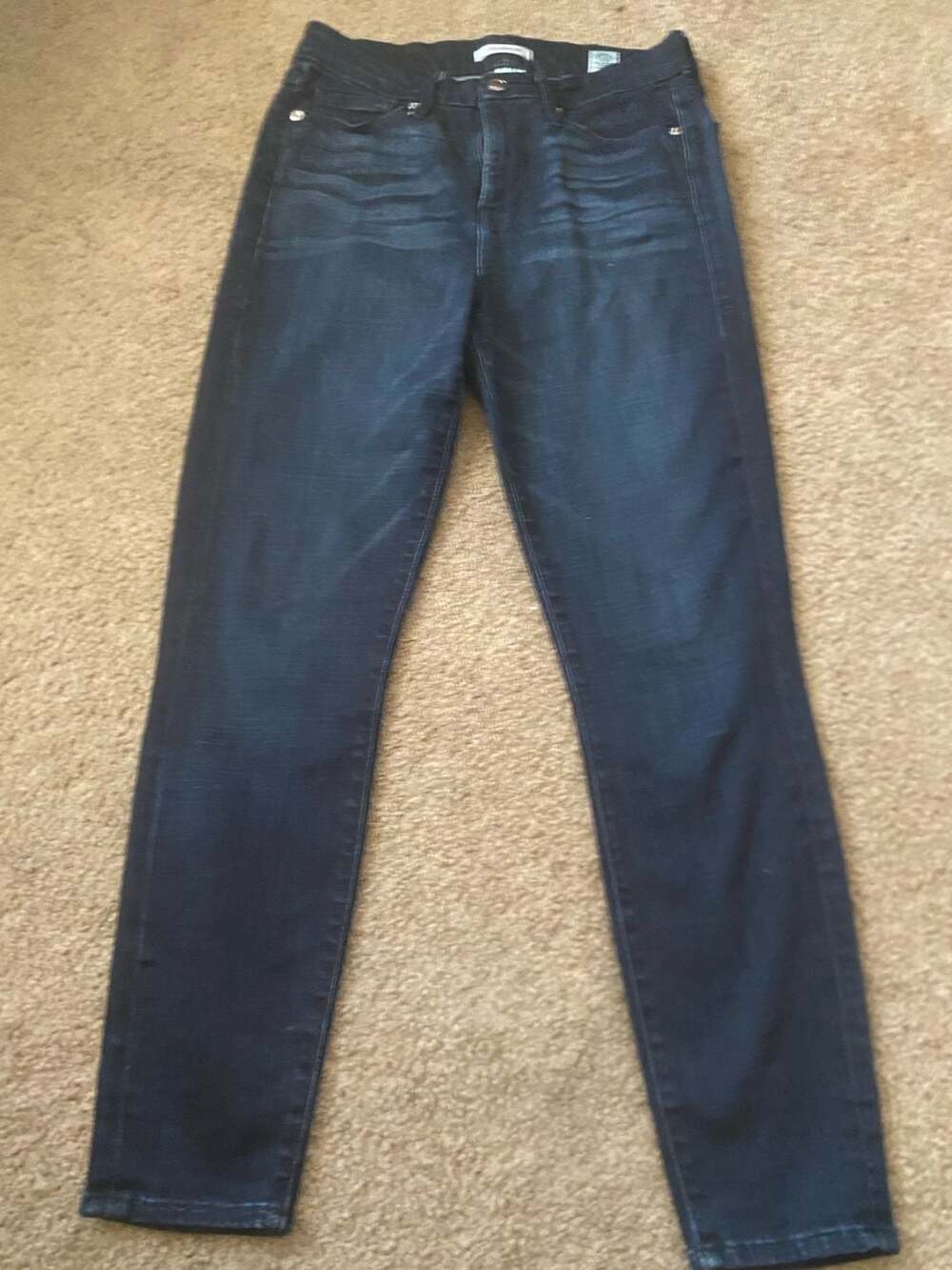 Good American Good Waist Cropped Dark Wash Skinny Jeans Size 4/27